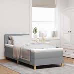 vidaXL Boxspringbed met kussen Lichtgrijs 80 x 200 cm Stof, Verzenden, Nieuw, Stof