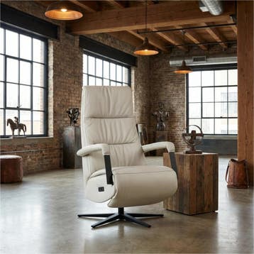 Leren relaxfauteuil met hartbalans Core - Toledo Nebbia, Bohemian, Industrieel, Modern, Scandinavisch, Nieuw, Ophalen of Verzenden
