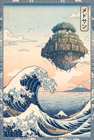MEDSAN - Castle in the Sky Kanagawa Ukiyo-e () - UNIQUE