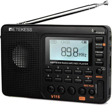 Wereldbandradio V115 | AM/FM/SW | Retourdeal 46% Korting, Ophalen of Verzenden, Nieuw, Wereldontvanger