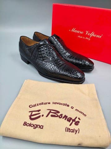 Enzo Bonafè-Crocodile-Toecap-UK8,5 - Veterschoenen - Maat:, Nieuw