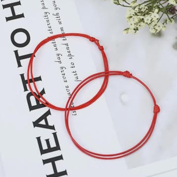 Verstelbaar Zwart Rood Touw Enkelbandje - Zomerse Barefoot A, Verzenden, Nieuw