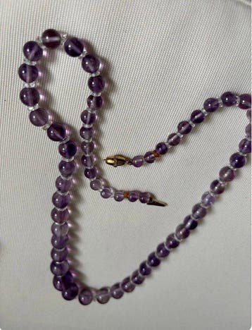 Halsketting - 18 karaat Geel goud, Witgoud Amethist, Sieraden, Tassen en Uiterlijk, Kettingen, Nieuw