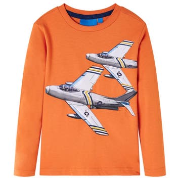 vidaXL Kindershirt met lange mouwen 92 donkeroranje, Verzenden, Nieuw