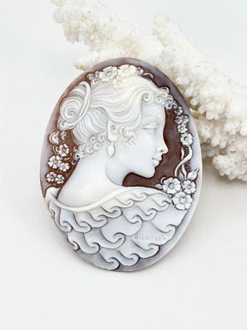 CASSIS MADAGASCARIENSIS - Cameo - handgesneden camee