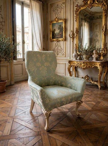 Fauteuil - Zijde, Hout, Huis en Inrichting, Nieuw