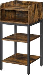 Hoppa LET601B01 Nachtkastje BruinZwart van 49 nu 23, Huis en Inrichting, Slaapkamer | Nachtkastjes, Minder dan 45 cm, Nieuw, Hout