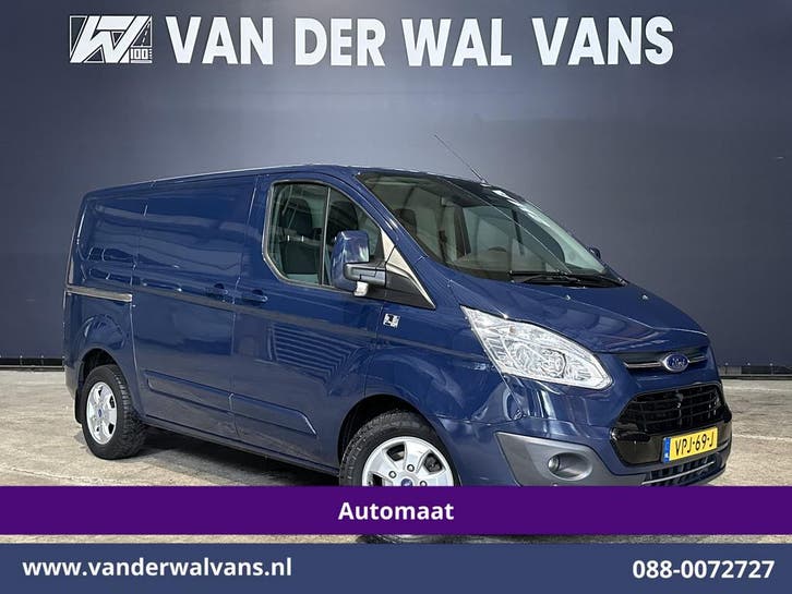 Ford Transit Custom | 2.0 TDCI 131pk Automaat L1H1 Euro6, Auto's, Bestelauto's, Dealer onderhouden, Lease, Automaat, Diesel, Blauw