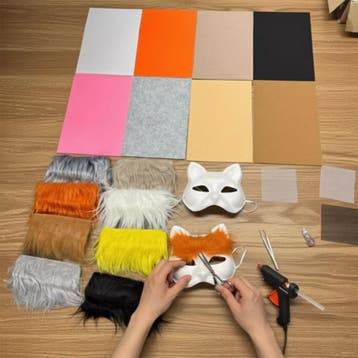 Maaleo DIY kattenmasker set 6-delig compleet met vilt en..., Ophalen of Verzenden, Nieuw