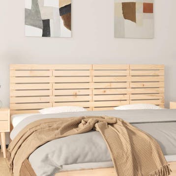 vidaXL Hoofdbord wandmontage 206x3x63 cm massief grenenhout, Verzenden, Nieuw, Bruin, Hout
