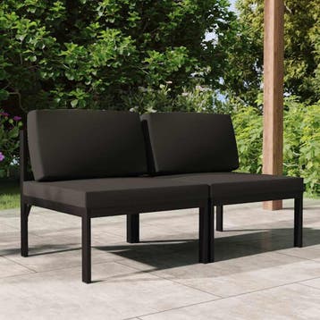 vidaXL Tuinbank 2-zits met kussens aluminium, Tuin en Terras, Verzenden, Nieuw, Aluminium