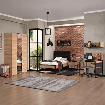 Almila Irony Complete Kinderkamer Set - Eiken - 90 x 200, Nieuw