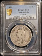 Verenigd Koninkrijk. Victoria. 1/2 Crown 1890 PCGS F12, Postzegels en Munten, Munten | Europa | Niet-Euromunten