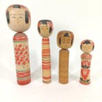 Vintage Japanse kokeshi-poppen - Traditionele & Sosaku-set