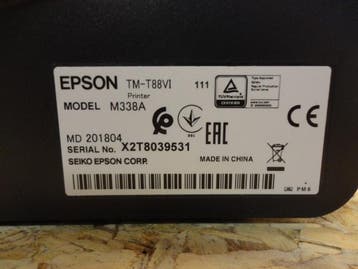 EPSON TM-T88VI Bon Printer - M338A - Zwart - Ethernet & WIFI, Ophalen of Verzenden, Nieuw, Epson