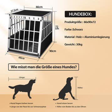 Transportbench voor Honden L Aluminium 90x66x72cm, Verzenden, Nieuw