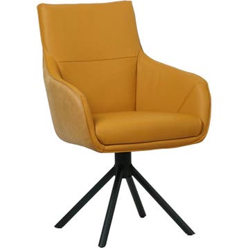 Leren draaibare eetkamerstoel Fancy Duo - Kenia Cognac en, Industrieel, Modern, Scandinavisch, Nieuw, Leer, Ophalen of Verzenden