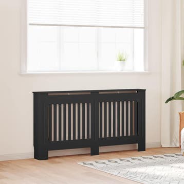 vidaXL Radiatorombouw 152x19x81,5 cm bewerkt hout zwart, Doe-het-zelf en Verbouw, Verwarming en Radiatoren, Verzenden, Nieuw