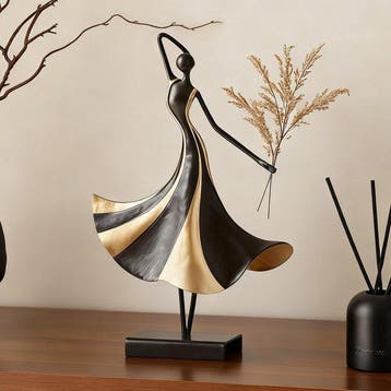 sculptuur, Art Deco Ballerina — Black and Gold Iron Dancer -, Antiek en Kunst
