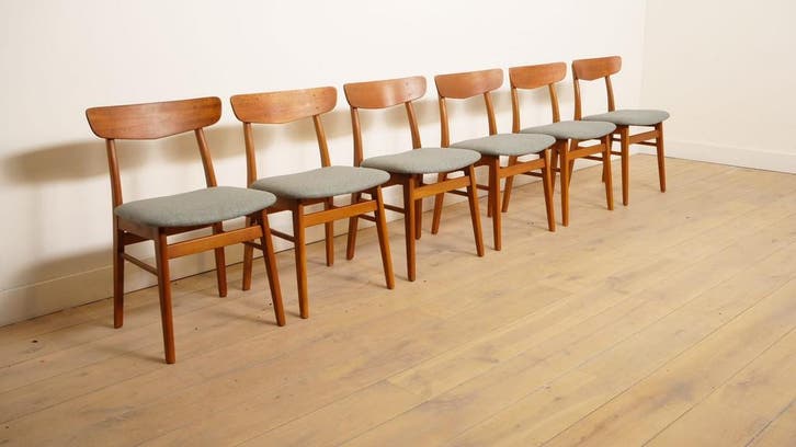 6 x eetkamerstoel | Farstrup | Model 210 | Opnieuw, Huis en Inrichting, Stoelen, Ophalen of Verzenden