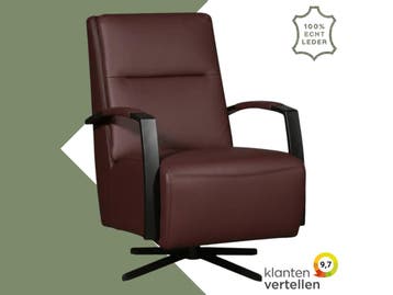Leren draaifauteuil Award - Toledo Bordeaux (donkerrood) -, Huis en Inrichting, Nieuw, Ophalen of Verzenden, 50 tot 75 cm, Industrieel, Modern
