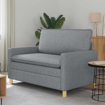 vidaXL Bank 2-zits Lichtgrijs 126 x 81 x 87,5 cm Stof, Huis en Inrichting, Verzenden, Minder dan 150 cm, Stof, Nieuw