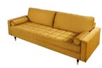 Design 3-zits loungebank COSY VELVET 220cm mosterdgeel, Ophalen of Verzenden, Nieuw