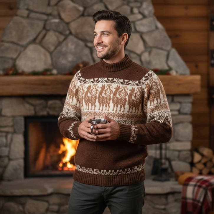 Peruaanse alpaca trui heren, Peruvian alpaca sweater for man, Kleding | Heren, Truien en Vesten, Overige kleuren, Nieuw, Overige maten