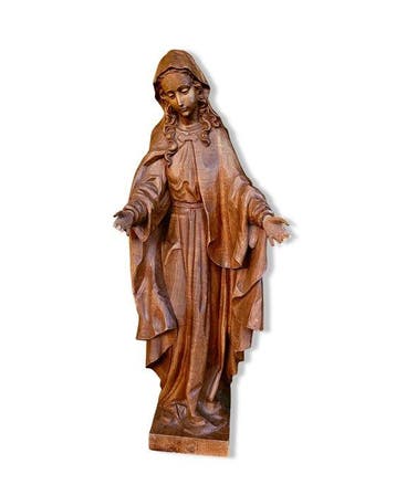 sculptuur, Madonnenfigur aus Holz - 51 cm - Lindehout - 1970