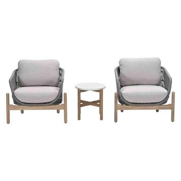 Garden Impressions Aberdeen loungeset 3-delig - grey sand, Verzenden, Nieuw