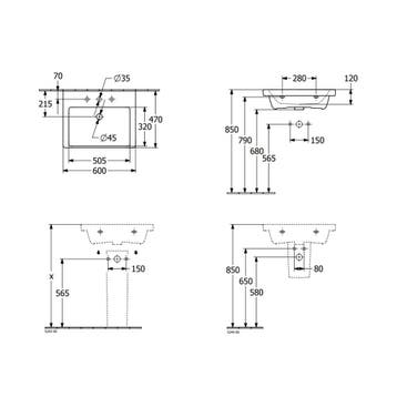 Wastafel Villeroy & Boch Subway 3.0 Met CeramicPlus 1, Ophalen of Verzenden, Nieuw