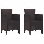 vidaXL Tuinstoel met kussen 2 pcs Bruin 53 x 49 x 85 cm, Verzenden, Nieuw