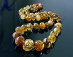 Amber Amberketting - Baltisch amberketting met barokke, Verzamelen, Mineralen en Fossielen