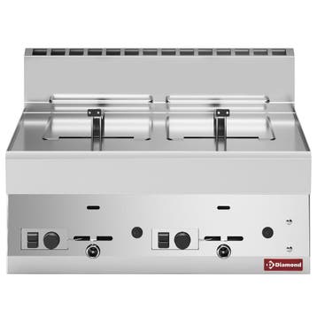 Diamond Alpha 650 Friteuse | Gas | 8+8L | Aftapkranen | 700x, Zakelijke goederen, Horeca | Keukenapparatuur, Ophalen of Verzenden