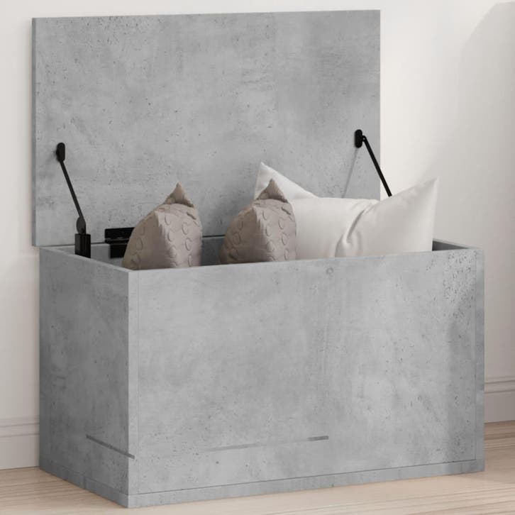 vidaXL Opbergbox 60x35x35 cm bewerkt hout betongrijs, Huis en Inrichting, Woonaccessoires | Kisten, Nieuw, Verzenden