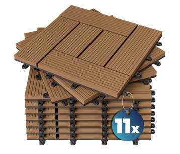 Tegels 44 stuks Klassiek Terracotta WPC 30x30cm (Tuinieren), Tuin en Terras, Verzenden, Nieuw