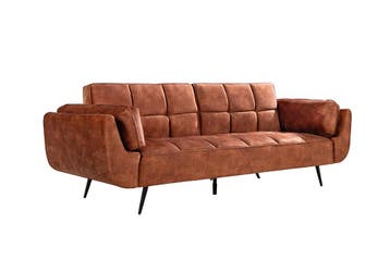 Slaapbank BOUTIQUE 215cm 3-zits fluweel roestbruin - 49248, Ophalen of Verzenden, Nieuw