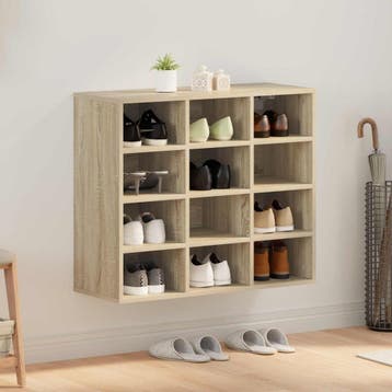 vidaXL Schoenenkast 77,5 x 30 x 67 cm Bewerkt hout Sonoma, Verzenden, Nieuw