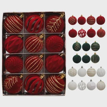 Kerstballen 6cm - Set van 12/16 Stuks - Wijnrood & Goud - Fl, Diversen, Kerst, Verzenden, Nieuw