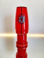 boheems glas - Vaas - floraal decor - Glas, Antiek en Kunst, Antiek | Glas en Kristal