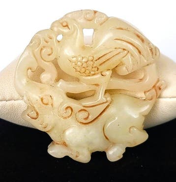 Kosmische amulet – haan en olifant - De Zonnes Boodschapper, Antiek en Kunst