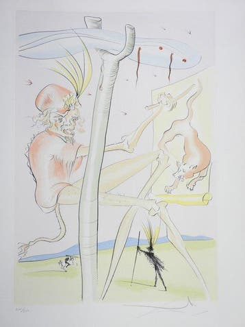 Salvador Dali (1904-1989) - Le Singe Et Le Léopard