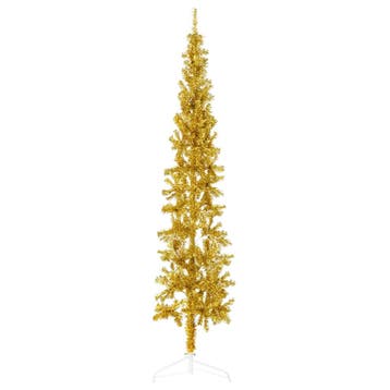 vidaXL Kunstkerstboom half met standaard smal 240 cm, Verzenden, Nieuw