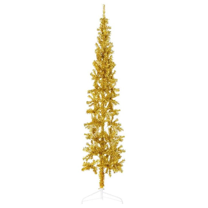 vidaXL Kunstkerstboom half met standaard smal 240 cm, Diversen, Kerst, Nieuw, Verzenden
