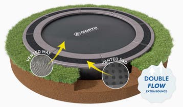 Flat to the ground trampoline North 305 cm grijs, Kinderen en Baby's, Speelgoed | Buiten | Trampolines, Ophalen of Verzenden, Nieuw