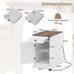 LIVSK Bijzettafel Dressoir Met Oplaadstation - Neerklapbaar, Verzenden, Nieuw