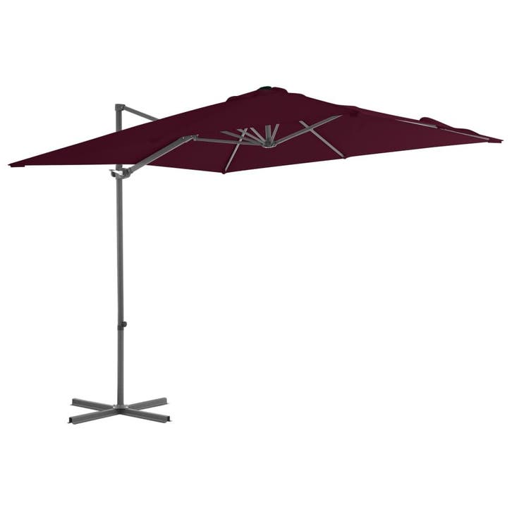 vidaXL Zweefparasol met stalen paal 250x250 cm bordeauxrood, Tuin en Terras, Parasols, Zweefparasol, Nieuw, 2 tot 3 meter, Verzenden