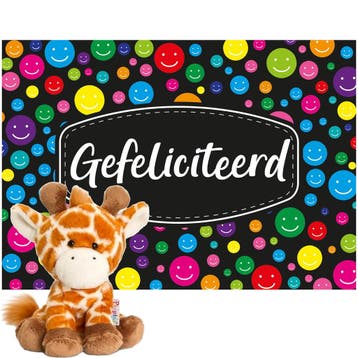 Keel Toys giraffe knuffel - pluche - 14 cm - cadeaukaart, Verzenden, Nieuw