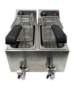 Combisteel Friteuse | Elektrisch | 4+4L | 2x 230v | Aftapkra, Ophalen of Verzenden, Nieuw in verpakking