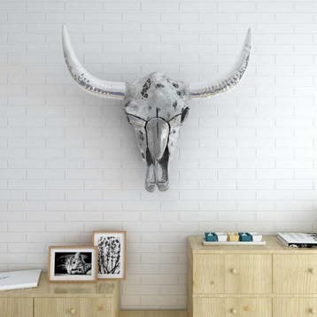 vidaXL Schedel muurdecoratie aluminium zilver, Verzenden, Nieuw